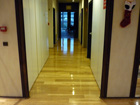Restauration du parquet de l'hôtel parc and suite (Genève) parquet avec un fort trafic